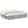 Cadre de lit sans matelas gris béton 200x200 cm 