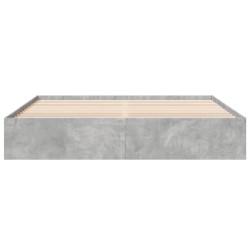 Cadre de lit sans matelas gris béton 200x200 cm 