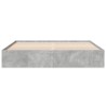 Cadre de lit sans matelas gris béton 200x200 cm 