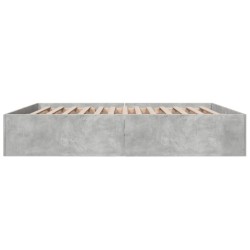 Cadre de lit sans matelas gris béton 200x200 cm 