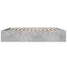 Cadre de lit sans matelas gris béton 200x200 cm 