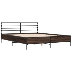 Cadre de lit sans matelas chêne marron 150x200 cm 