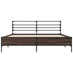 Cadre de lit sans matelas chêne marron 150x200 cm 