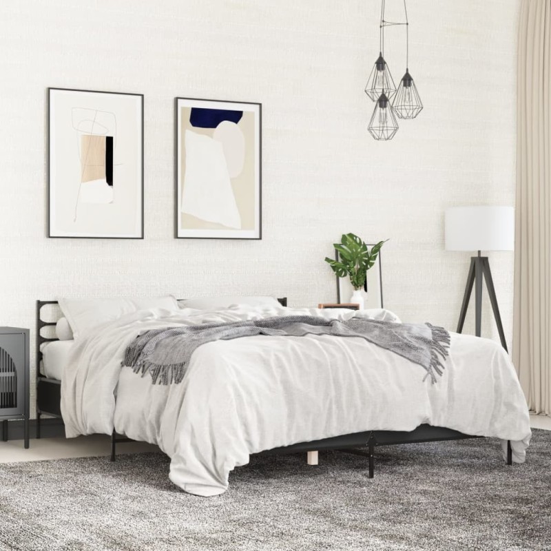 Cadre de lit sans matelas noir 150x200 cm 