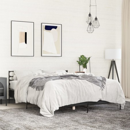 Cadre de lit sans matelas noir 150x200 cm 