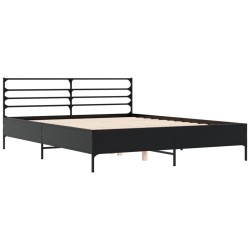 Cadre de lit sans matelas noir 150x200 cm 