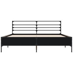 Cadre de lit sans matelas noir 150x200 cm 