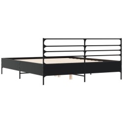 Cadre de lit sans matelas noir 150x200 cm 