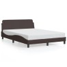 Cadre de lit sans matelas marron foncé 140x200 cm tissu 
