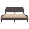 Cadre de lit sans matelas marron foncé 140x200 cm tissu 