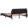 Cadre de lit sans matelas marron foncé 140x200 cm tissu 