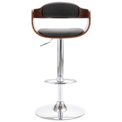 Tabouret de bar Contreplaqué et tissu gris 