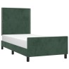Cadre de lit sans matelas vert foncé 100x200 cm velours 