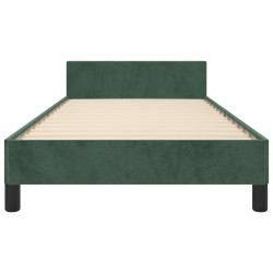 Cadre de lit sans matelas vert foncé 100x200 cm velours 