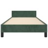 Cadre de lit sans matelas vert foncé 100x200 cm velours 
