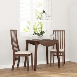 Chaises à manger coussins 2 pcs marron bois massif caoutchouc 