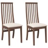 Chaises à manger coussins 2 pcs marron bois massif caoutchouc 