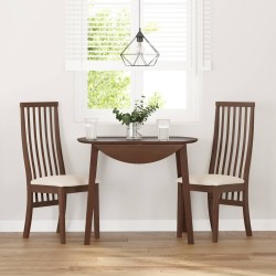 Chaises à manger coussins 2 pcs marron bois massif caoutchouc 