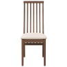 Chaises à manger coussins 2 pcs marron bois massif caoutchouc 