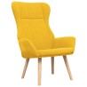Chaise de relaxation avec repose-pied Jaune moutarde Tissu 