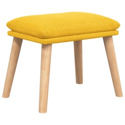Chaise de relaxation avec repose-pied Jaune moutarde Tissu 