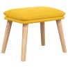 Chaise de relaxation avec repose-pied Jaune moutarde Tissu 