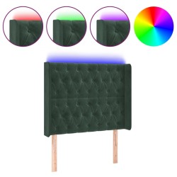 Tête de lit à LED Vert foncé 103x16x118/128 cm Velours 