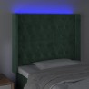 Tête de lit à LED Vert foncé 103x16x118/128 cm Velours 