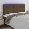 Tête de lit à LED Marron foncé 180x5x118/128 cm Tissu 