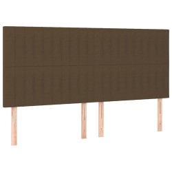 Tête de lit à LED Marron foncé 180x5x118/128 cm Tissu 