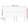 Tête de lit à LED Marron foncé 180x5x118/128 cm Tissu 