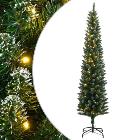 Sapin de Noël artificiel mince 150 LED 150 cm 