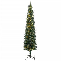 Sapin de Noël artificiel mince 150 LED 150 cm 