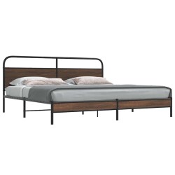 Cadre de lit en métal sans matelas chêne marron 200x200 cm 