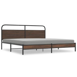 Cadre de lit en métal sans matelas chêne marron 200x200 cm 