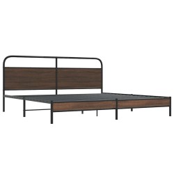 Cadre de lit en métal sans matelas chêne marron 200x200 cm 