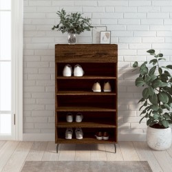 Armoire à chaussures chêne marron 60x35x105cm bois d'ingénierie 