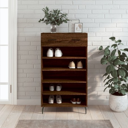 Armoire à chaussures chêne marron 60x35x105cm bois d'ingénierie 