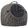 Cage de transport pour chats Gris 45x35x35 cm Saule naturel 