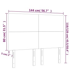 Tête de lit à LED Bleu 144x5x118/128 cm Tissu 