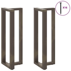 Pieds de table de bar en T, 2 pièces, noir, 40 x 35 x (110-111) cm, acier 