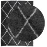 Tapis shaggy à poils longs moderne noir et crème 240x340 cm 
