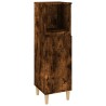 Armoire de bain chêne fumé 30x30x100 cm bois d'ingénierie 