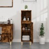 Armoire de bain chêne fumé 30x30x100 cm bois d'ingénierie 
