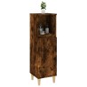 Armoire de bain chêne fumé 30x30x100 cm bois d'ingénierie 