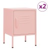 Tables de chevet 2 pcs Rose 35x35x51 cm Acier 