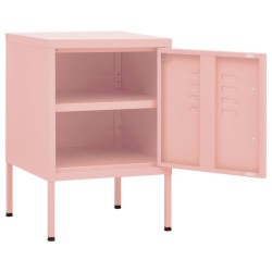Tables de chevet 2 pcs Rose 35x35x51 cm Acier 