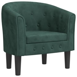 Chaise cabriolet de massage vert foncé velours 