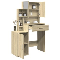 Coiffeuse avec armoire chêne sonoma 80x35x132 cm 