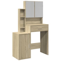 Coiffeuse avec armoire chêne sonoma 80x35x132 cm 